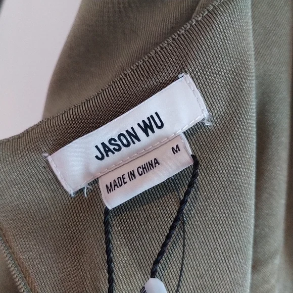 Jason Wu Emmett Cowl Neck Jumpsuit with Jewel Straps Olive M - Picture 11 of 12